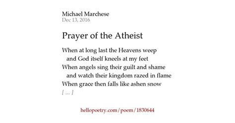 prayer   atheist  michael marchese  poetry