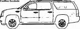 Cadillac Escalade Dimensions Coloring Car Chevrolet Bmw sketch template
