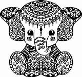 Mandala Elefante Colorare Mandalas Elefant sketch template