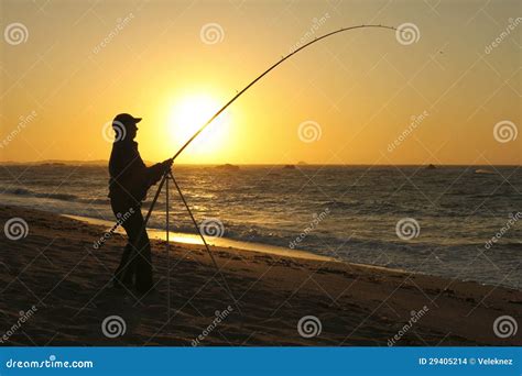 fisherman  beach editorial stock image image  early
