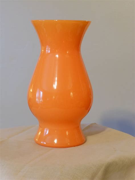 Orange 9 Inch Glass Vase