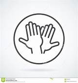 Hand Five High Gesture Greeting Flat Human Icon Logo Slap Outline Dreamstime Stock sketch template