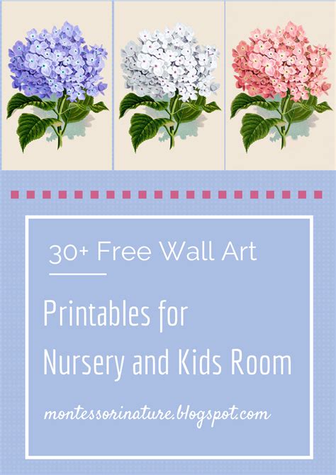 wall art printables  nursery  kids room montessori nature