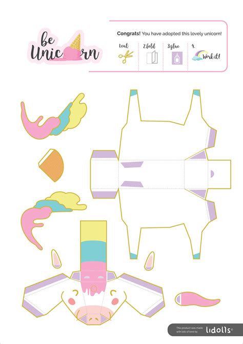 unicorn papercraft template  printable templates