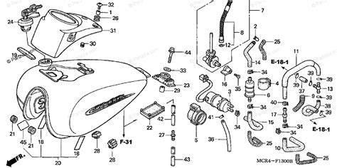 honda motorcycle  oem parts diagram  fuel tank fuel pump partzillacom