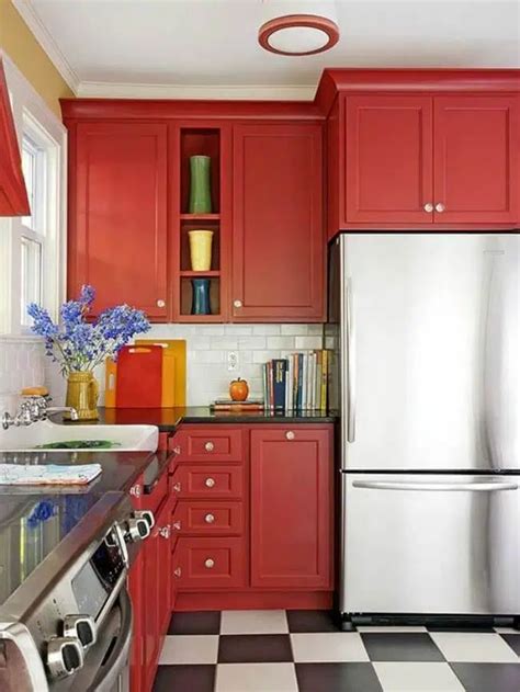 popular kitchen cabinet paint color ideas trends     red kitchen