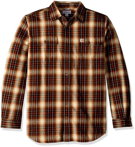 carhartt mens big and tall hubbard plaid flannel shirt
