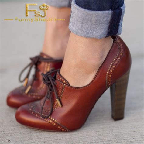 maroon lace up oxford heels vintage shoes chunky heel oxford pumps