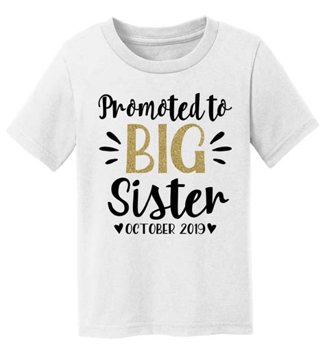 promoted  big sister  shirt personalized babies
