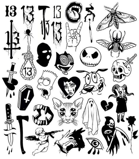 small flash tattoos tatuajes divertidos dibujos garabateados