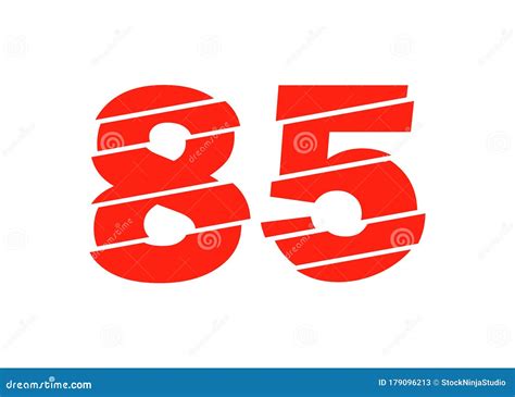 modern red  number design vector illustration numeral vector trendy