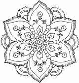 Hard Coloring Pages Color Flower Printable Difficult Getcoloringpages sketch template