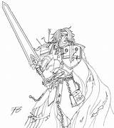 Paladin Coloring Pages Template Line Sketch sketch template