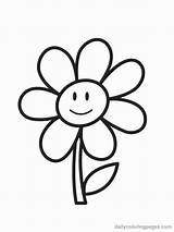 Coloring Pages Flower Kids Simple Labels sketch template