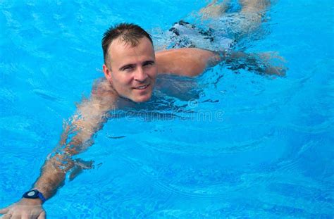 men   swimming pool royalty  stock image image