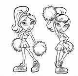 Pom Coloring Drawing Pages Poms Cheerleader sketch template