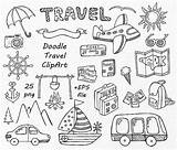 Doodle Travel Clipart Clip Doodles Drawing Hand Cliparts Drawn Sommer Von Vacation Etsy Bullet Journal Summer Set Digital Eps Ai sketch template