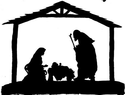 silhouette nativity scene pattern