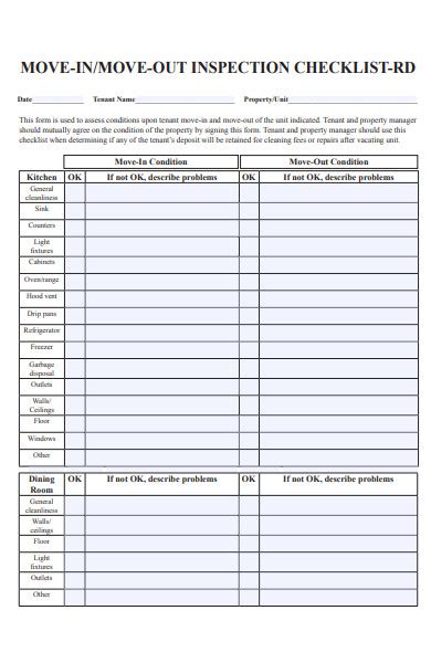move  move  inspection checklist samples   ms word