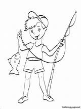 Fishing Coloring Pages Rod Pole Boy Gun Water Getcolorings Pag Printable sketch template