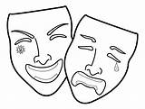 Mask Sad Happy Masks Drama Template Coloring Drawing Pages Clipart Theatre Cliparts Printable Face Clip Line Phantom Opera 2010 Sketch sketch template