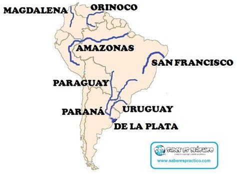 principales rios de america del sur  mapa continentes america rios