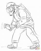 Coloring Fireman Pages Printable Drawing sketch template