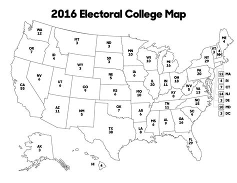 blank electoral college map  printable printable maps