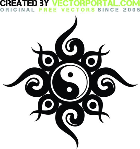 vector yin  tribal design freevectors