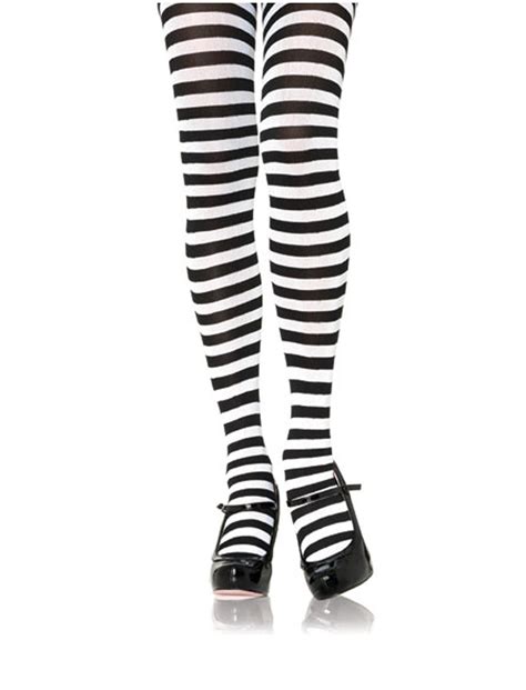 black white striped stripy tights alice in wonderland fancy dress book