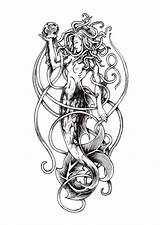 Greek Mythology Sirens Aphrodite Medusa Siren Sirene Tatoo Sirenas sketch template