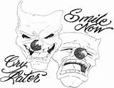 Cry Later Now Smile Laugh Drawing Tattoo Joker Designs Getdrawings Quotes Coloring Pages Quotesgram Template sketch template