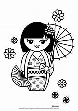 Coloriage Coloriages Dessin Colorier Japonais Tatouage Imprimer Poupee Geisha Dessiner Apprendre Merci sketch template