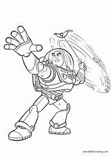 Lightyear Buzz Coloring Pages Lineart Printable Kids Color sketch template