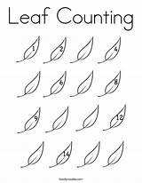Leaf Coloring Counting Pages Leaves Color Worksheet Preschool Spring Worksheets Autumn Print Template Small Mini Printable Colouring Twistynoodle Twisty Getcolorings sketch template