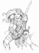 Sonja Red Sketch Dunbar Max Deviantart Warrior Fantasy Character Drawings Female Drawing Sexualized Strong Women Choose Board Coloring Visit Inspiration sketch template