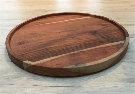 stuff design handgemaakte ronde houten acacia schaal met klein opstaand randje dcm bolcom