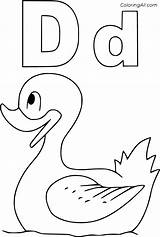 Toddlers Lowercase Duck Kindergarten Coloringall sketch template