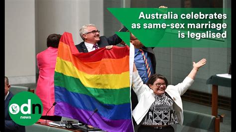 australia celebrates as same sex marriage is legalised