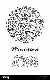 Macaroni Pasta Vector Alamy Italian Traditional Poster sketch template