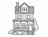 House Story Two Attic Coloring Coloringcrew Houses sketch template