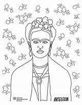 Kahlo Studied sketch template