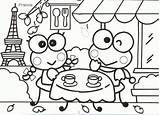 Keroppi Sanrio Kero Colouring Kitty Coloringhome sketch template