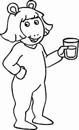 Arthur Coloring Dw Read Pajamas Pages Glass Water Cartoon Wecoloringpage Nice Popular sketch template