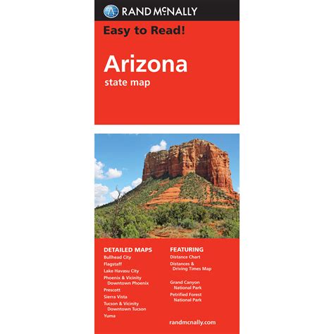 rand mcnally easy  read state folded map arizona