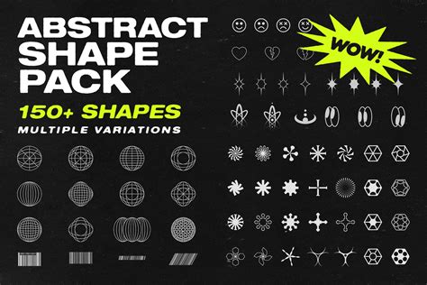 abstract shape pack  icons graphic objects creative market
