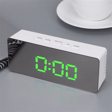 led alarm clock digital snooze table clock wake  light electronic