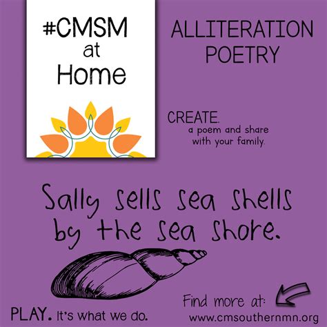 alliteration poetry cmsmathome childrens museum  southern minnesota
