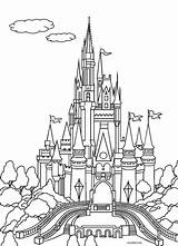 Coloring Cinderella Pages Castle Printable Kids sketch template