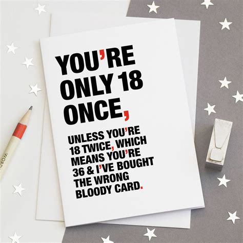Funny 18th Birthday Card Sarcastic 18th Card Happy 18th Etsy